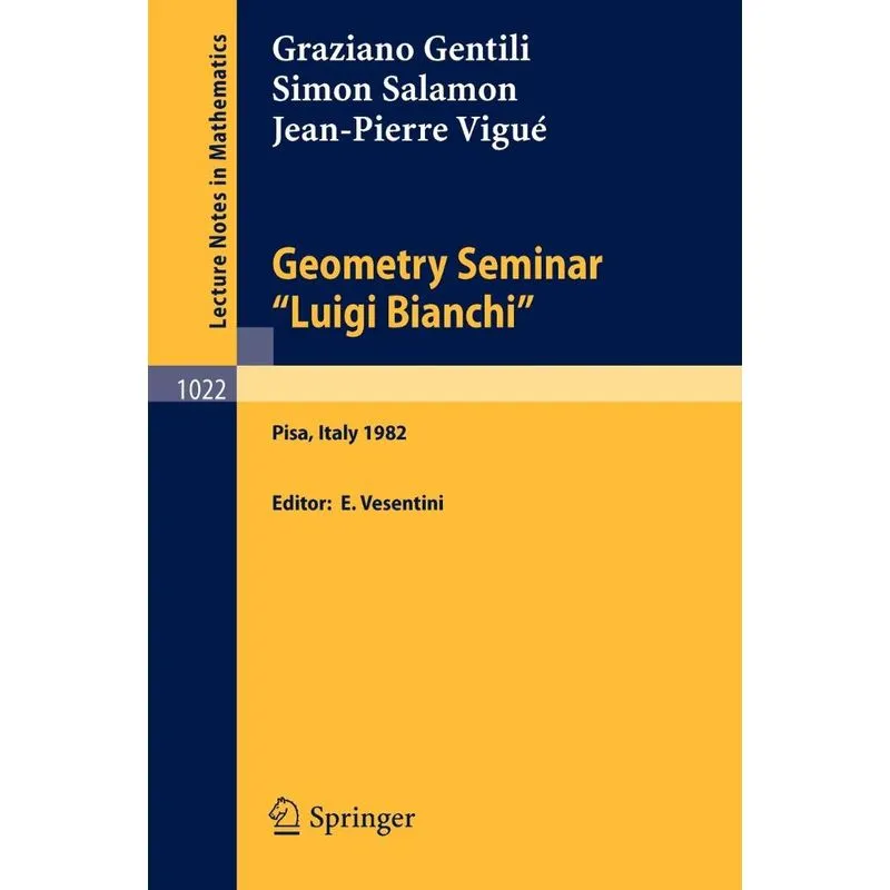 Geometry Seminar Luigi Bianchi