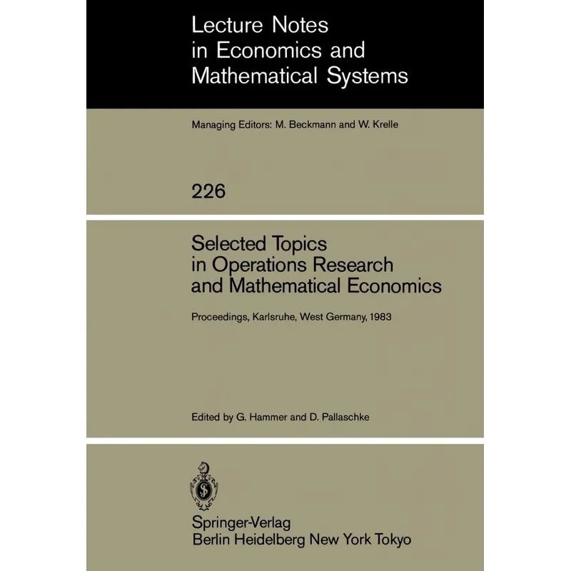 Selected Topics in Operations Research and Mathematical Eco