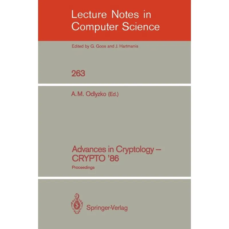 Advances in Cryptology - CRYPTO 86
