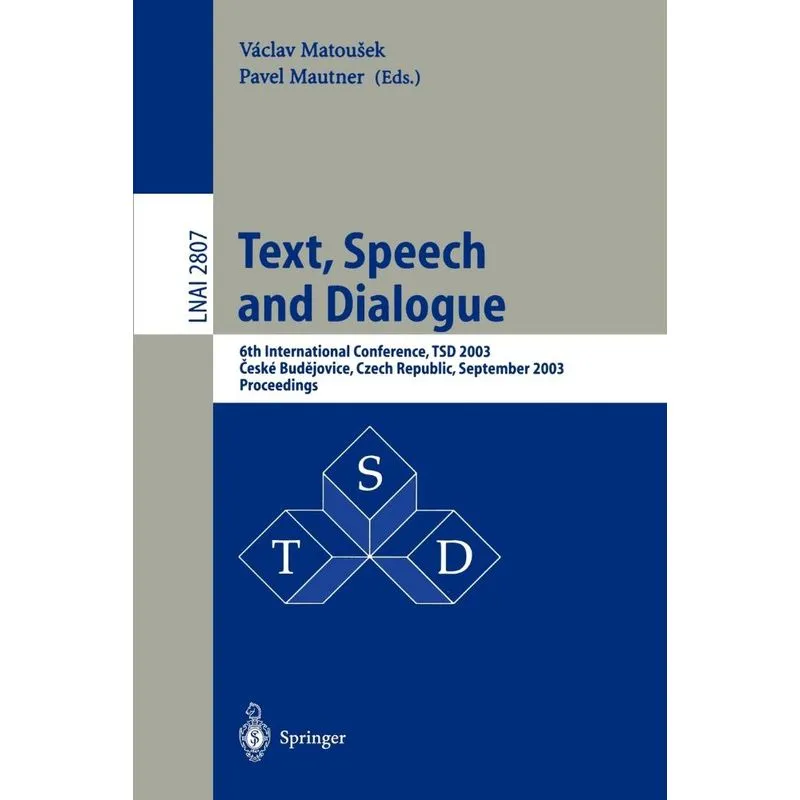 Text, Speech and Dialogue