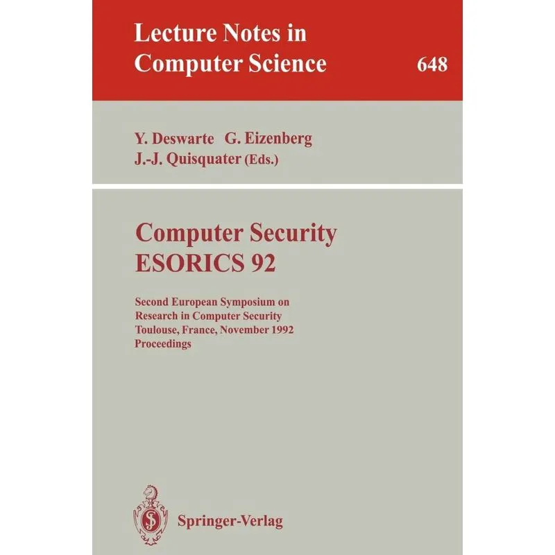 Computer Security - ESORICS 92