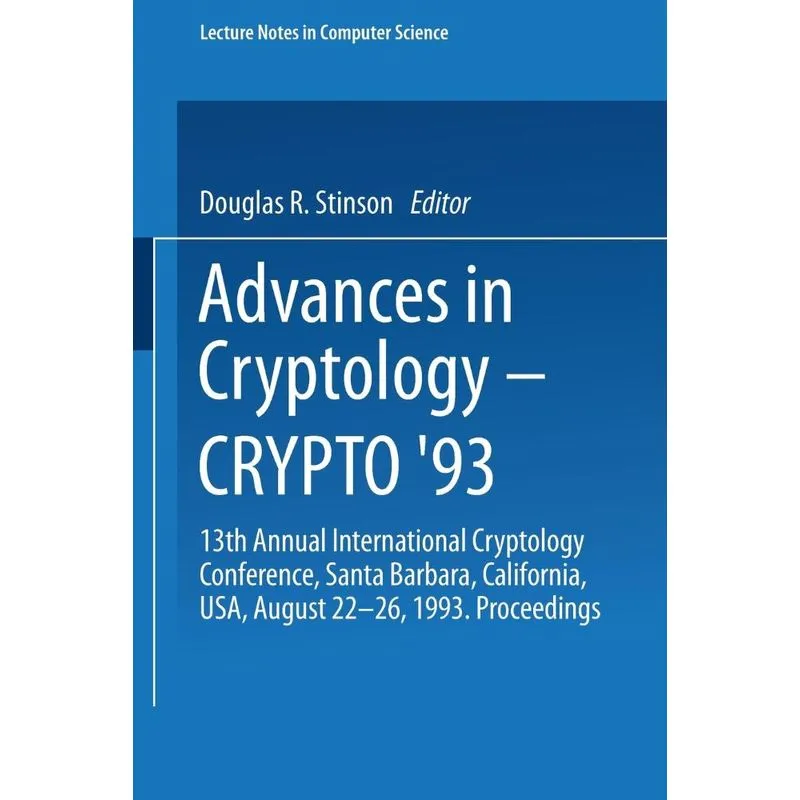 Advances in Cryptology Crypto 93
