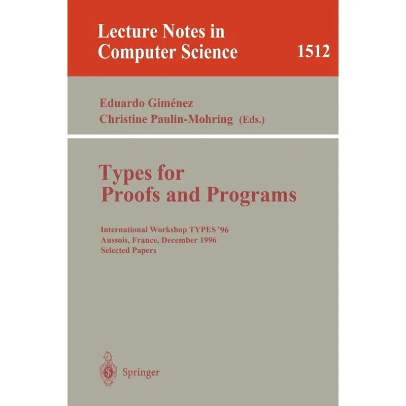 Types for Proofs and Programs
