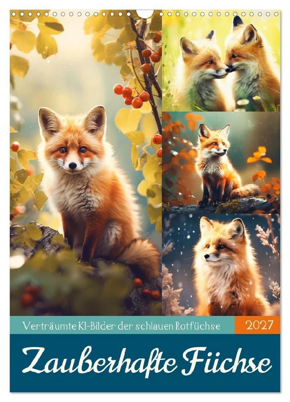 Zauberhafte Füchse (Wandkalender 2027 DIN A3 hoch), CALVENDO Monatskalender