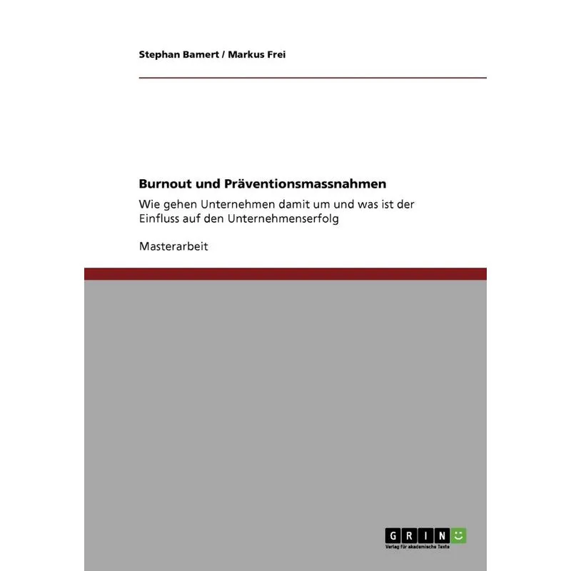 Burnout Und Praventionsmassnahmen