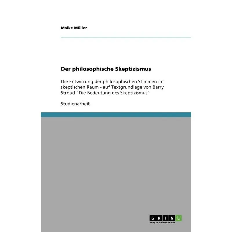 Der philosophische Skeptizismus