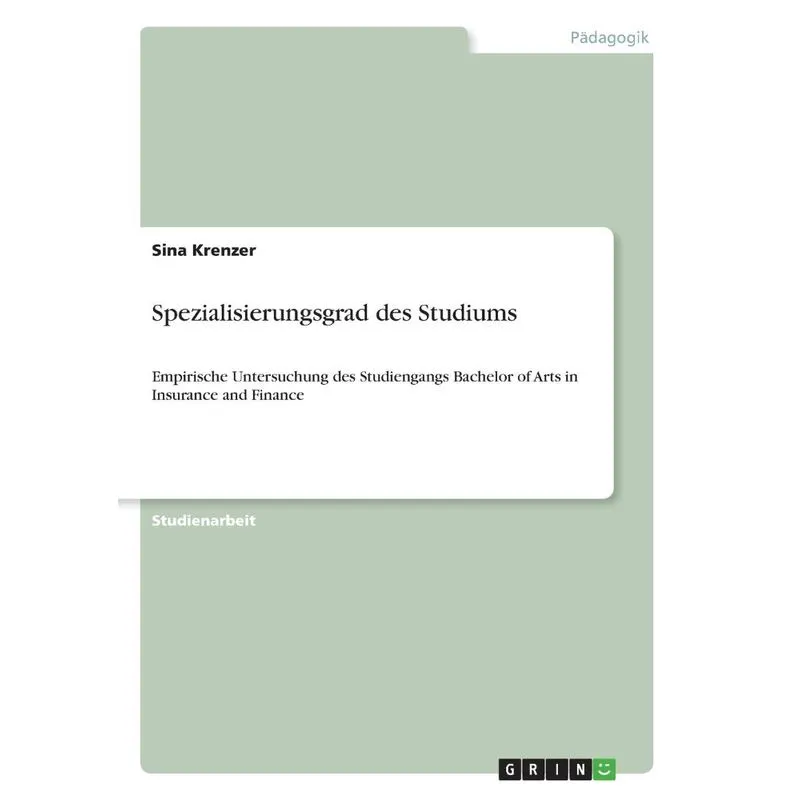 Spezialisierungsgrad des Studiums