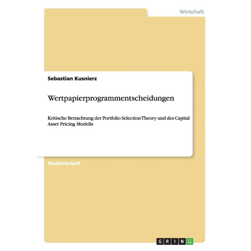 Wertpapierprogrammentscheidungen