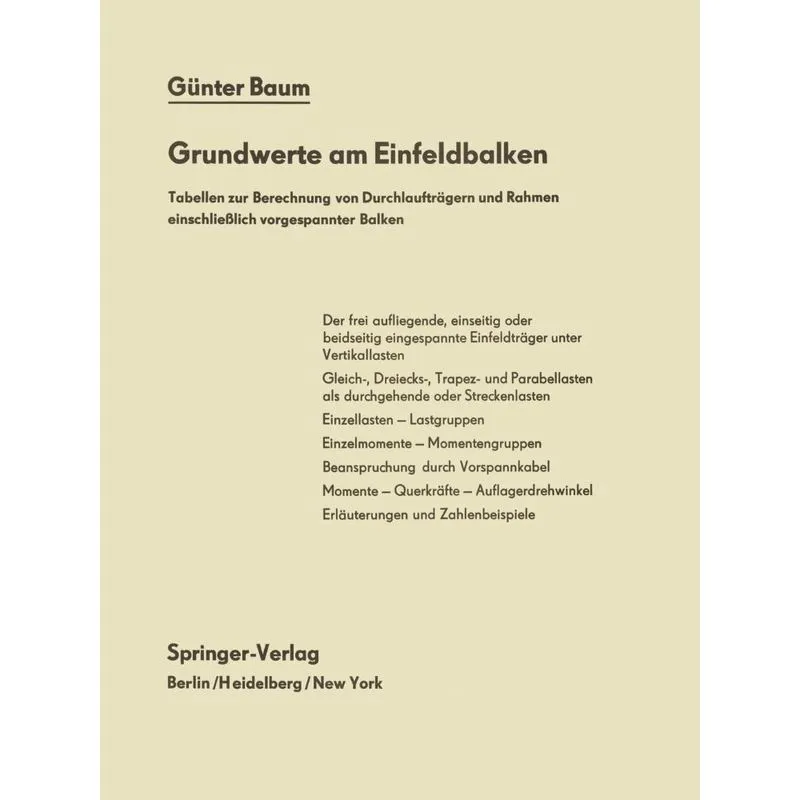 Grundwerte Am Einfeldbalken
