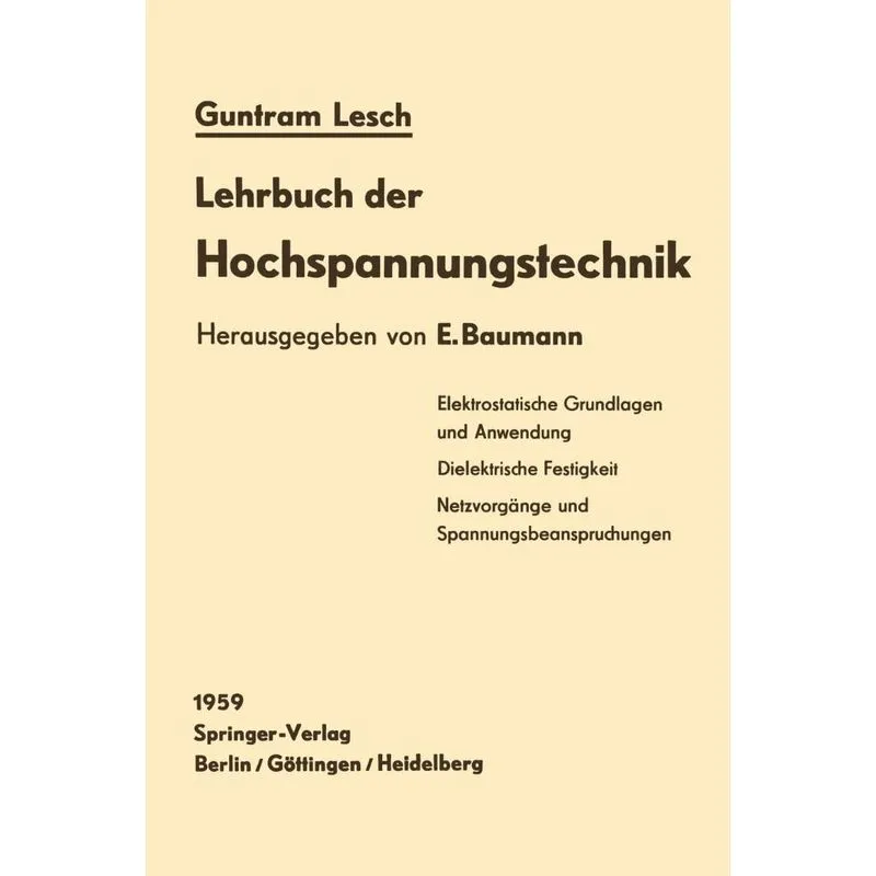 Lehrbuch Der Hochspannungstechnik