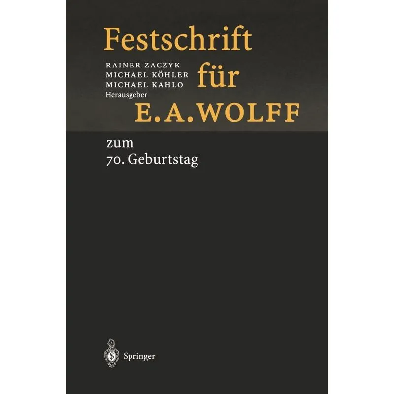 Festschrift für E.A. Wolff