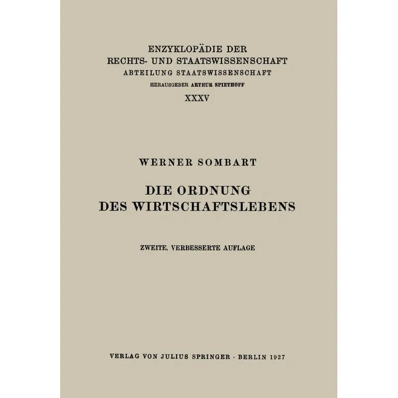 Die Ordnung des Wirtschaftslebens