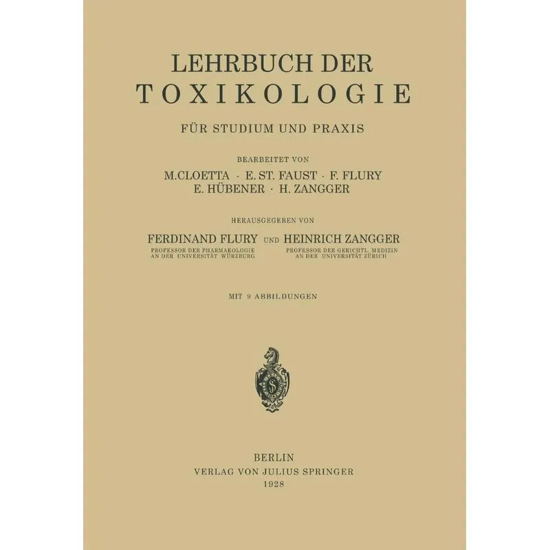Lehrbuch der Toxikologie für Studium und Praxis