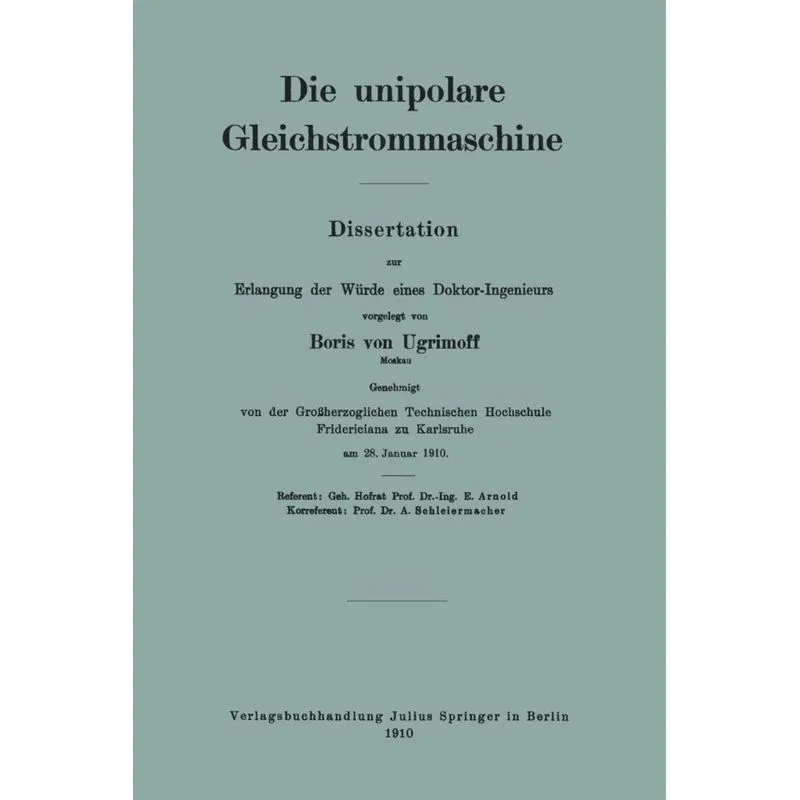Die Unipolare Gleichstrommaschine