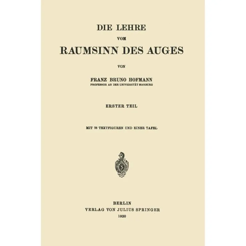 Die Lehre vom Raumsinn des Auges