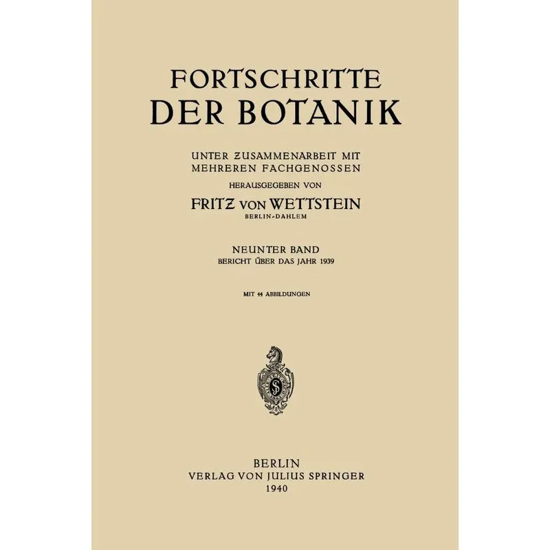 Fortschritte Der Botanik