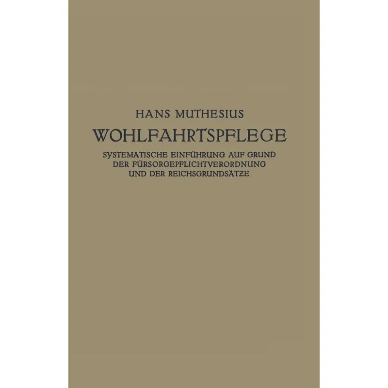 Die Wohlfahrtspflege