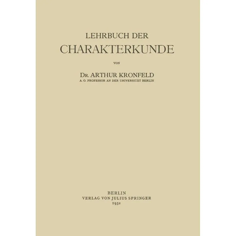 Lehrbuch der Charakterkunde