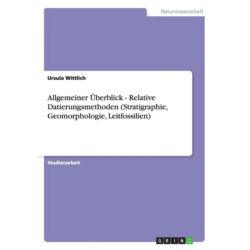 Allgemeiner Überblick - Relative Datierungsmethoden (Strati