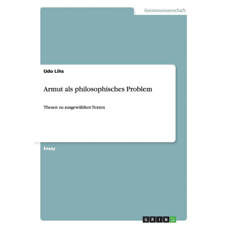 Armut als philosophisches Problem