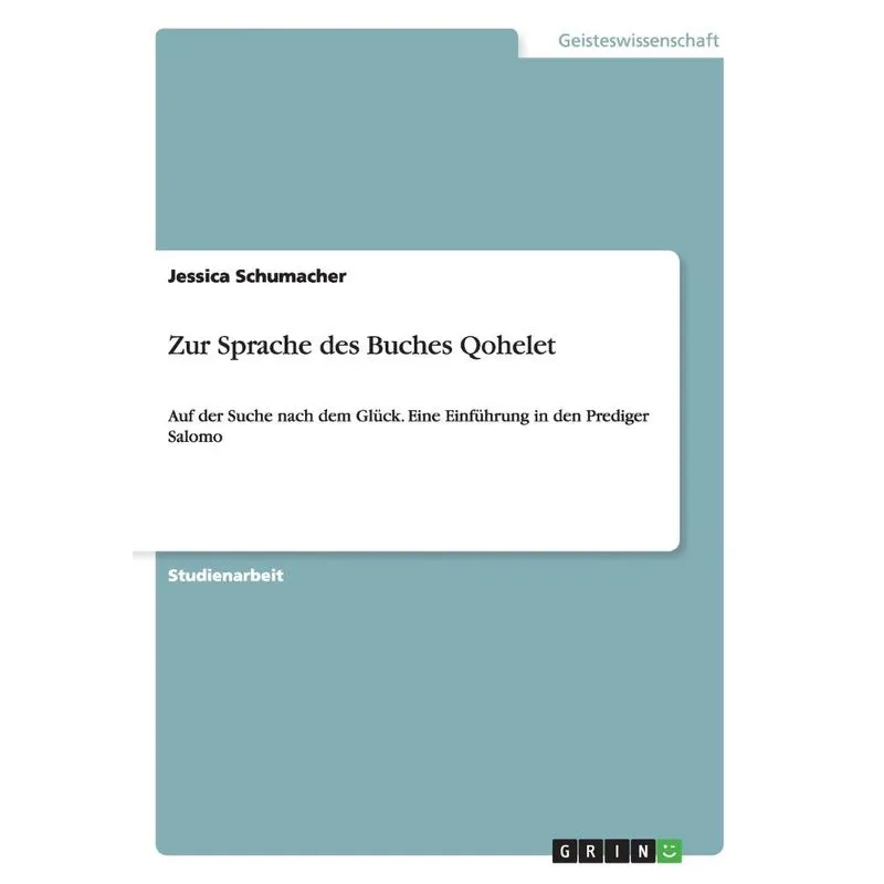 Zur Sprache des Buches Qohelet