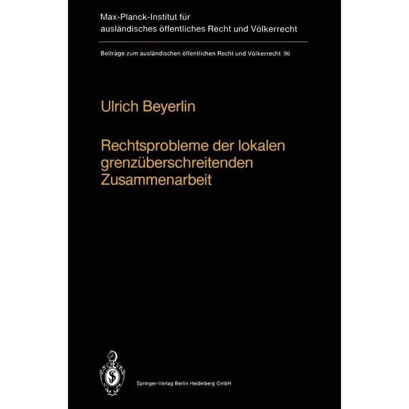 Rechtsprobleme Der Lokalen Grenzuberschreitenden Zusammenar