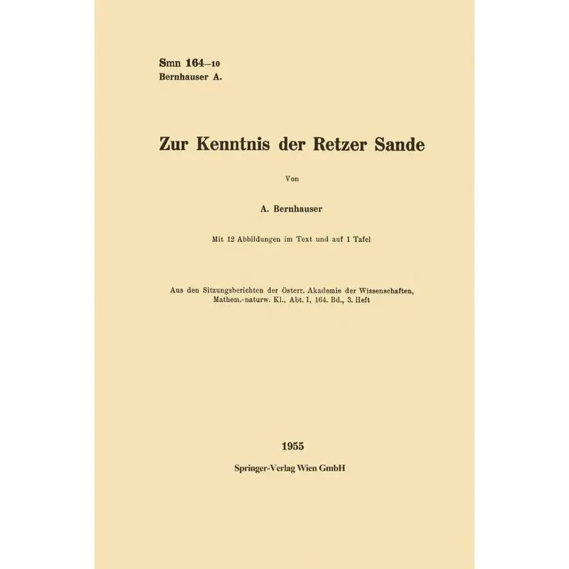Zur Kenntnis Der Retzer Sande