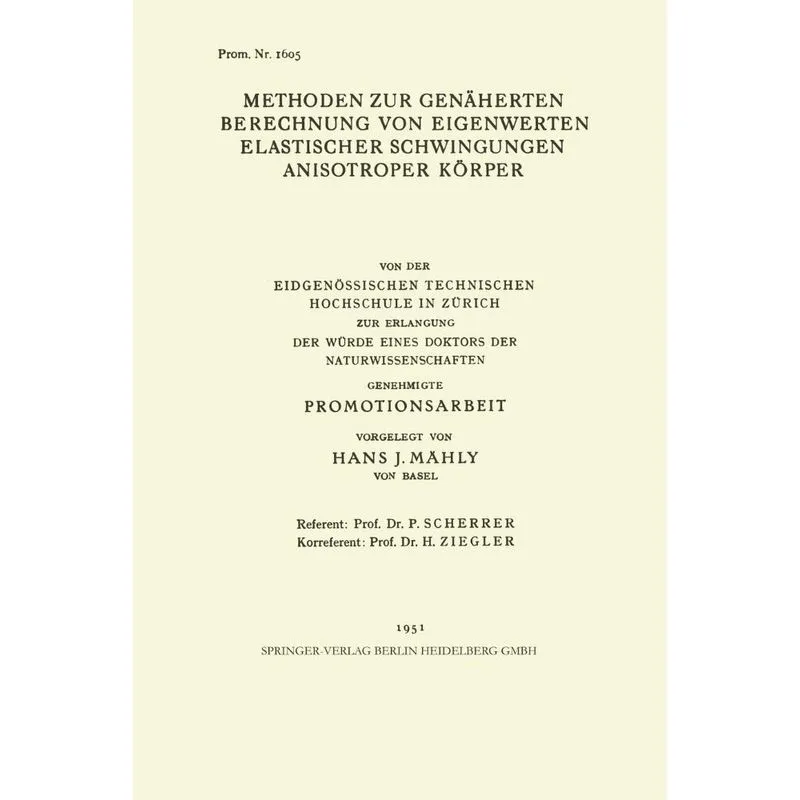 Methoden zur Genäherten Berechnung von Eigenwerten Elastisc
