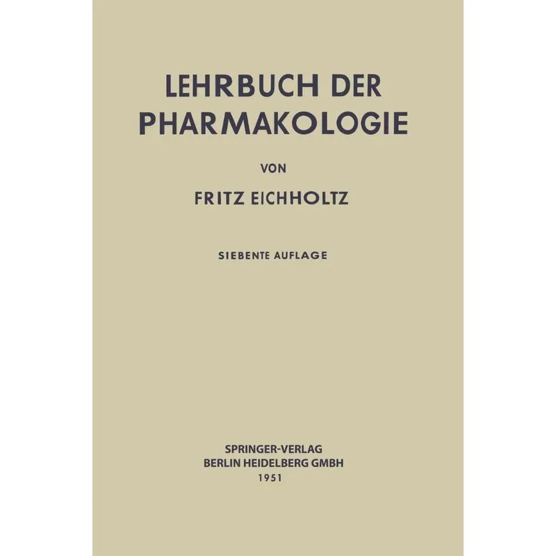 Lehrbuch Der Pharmakologie Im Rahmen Einer Allgemeinen Kran