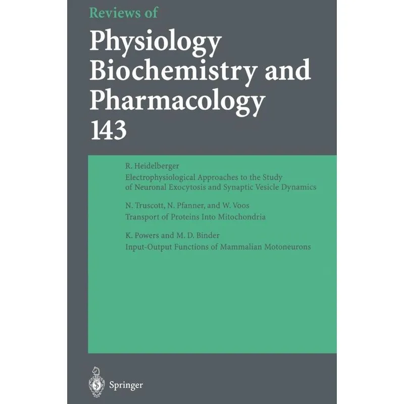 Reviews of Physiology, Biochemistry and Pharmacology