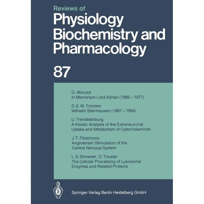 Reviews of Physiology, Biochemistry and Pharmacology