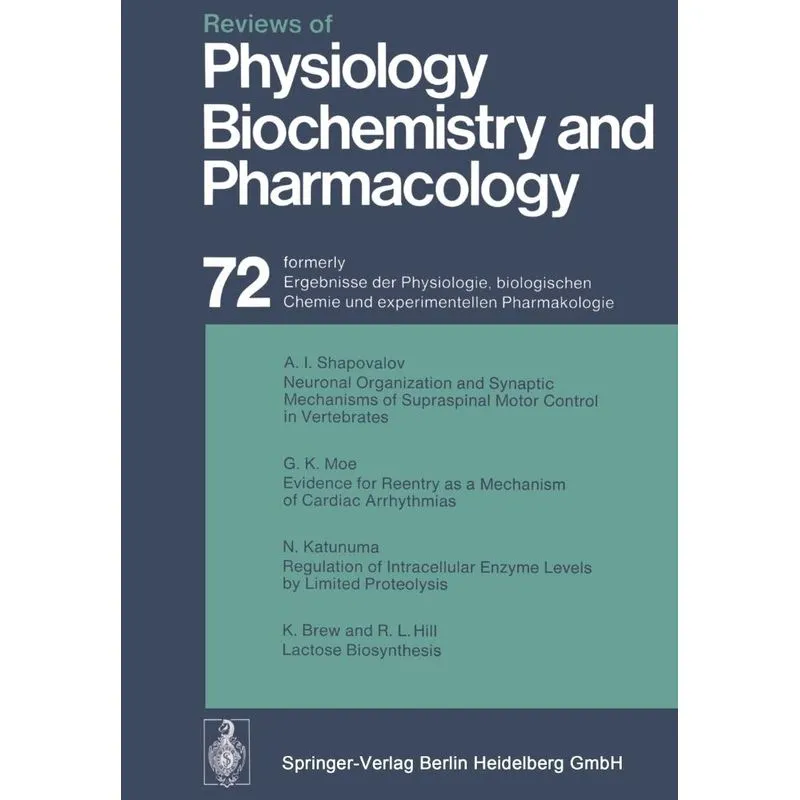 Reviews of Physiology, Biochemistry and Pharmacology