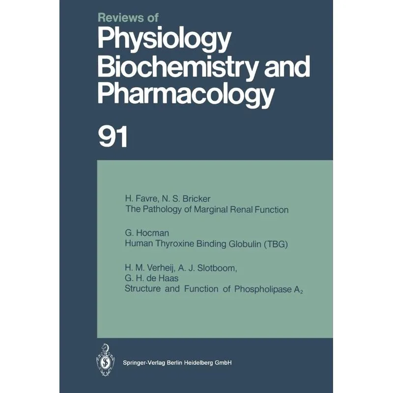 Reviews of Physiology, Biochemistry and Pharmacology