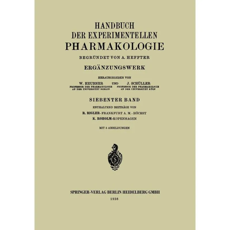 Handbuch Der Experimentellen Pharmakologie