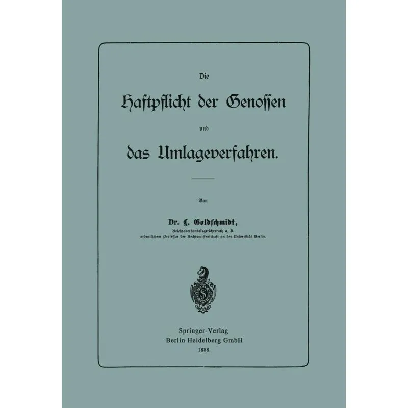 Die Haftpflicht Der Genossen Und Das Umlageverfahren