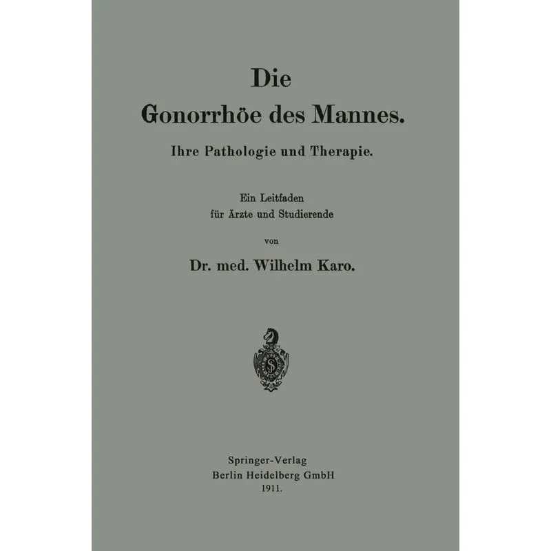 Die Gonorrhoe Des Mannes