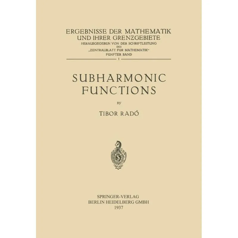 Subharmonic Functions