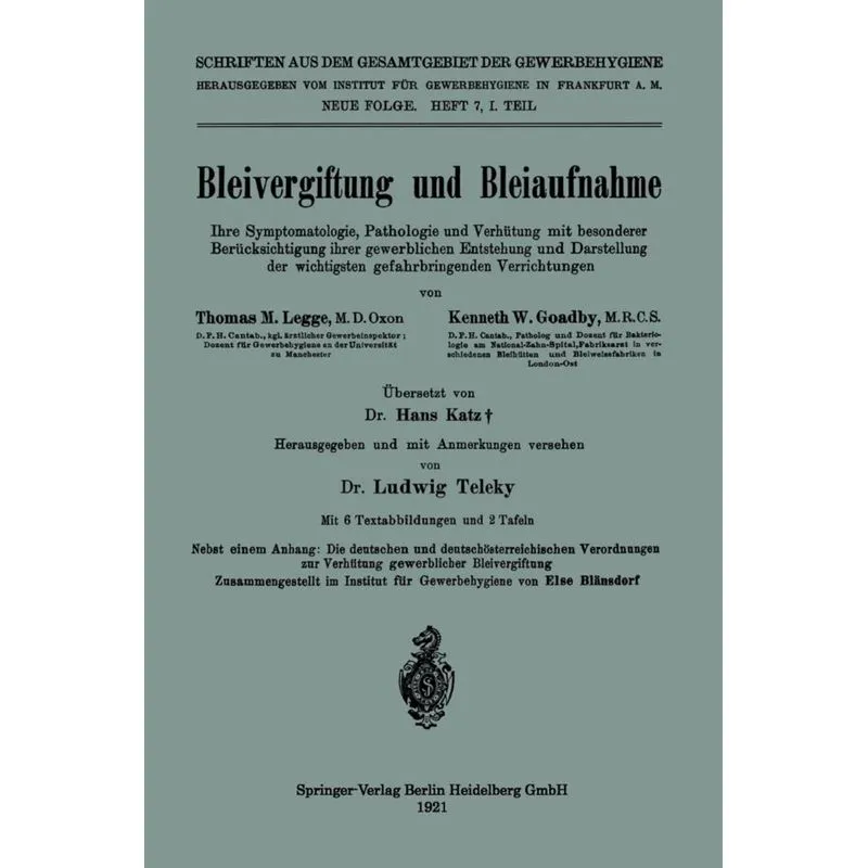 Bleivergiftung Und Bleiaufnahme