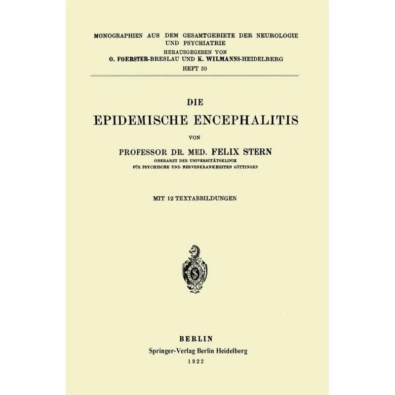 Die Epidemische Encephalitis