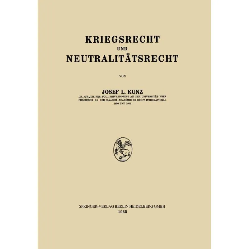 Kriegsrecht Und Neutralitatsrecht