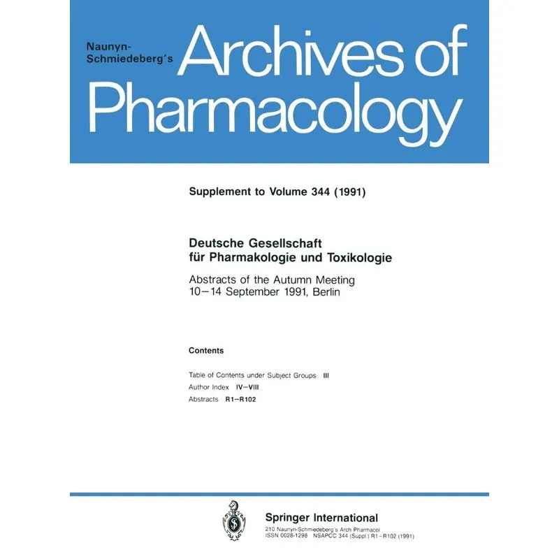 Deutsche Gesellschaft Fur Pharmakologie Und Toxikologie