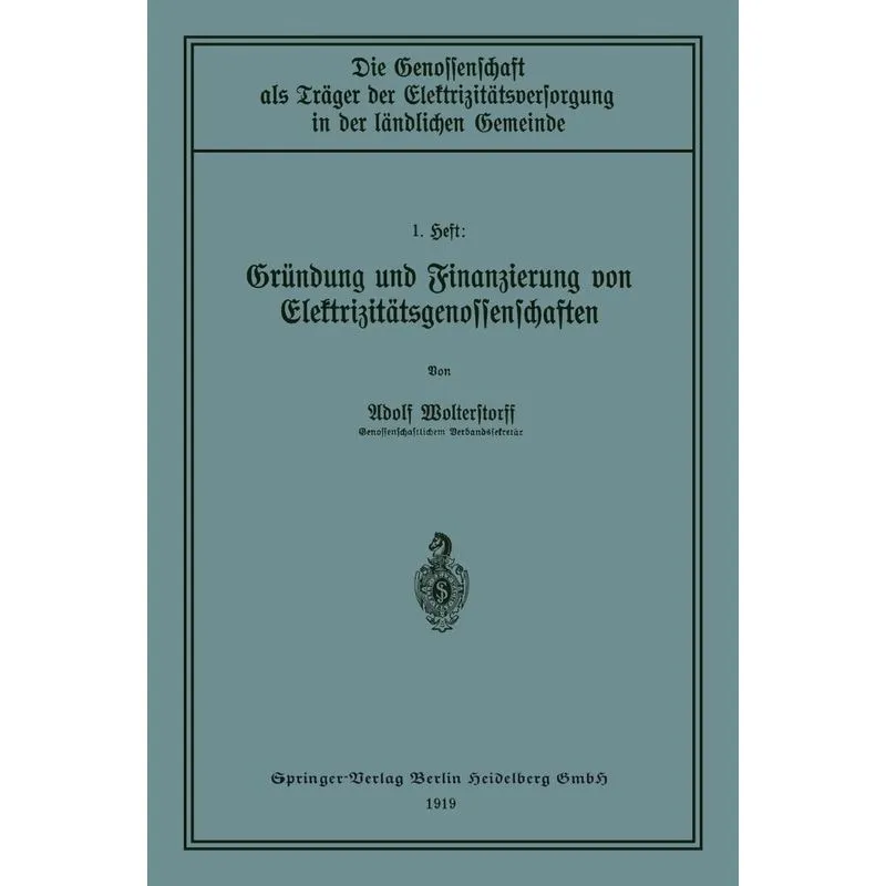 Grundung Und Finanzierung Von Elektrizitatsgenossenschaften