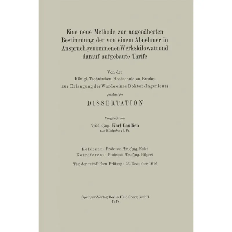 Eine Neue Methode Zur Angenaherten Bestimmung Der Von Einem