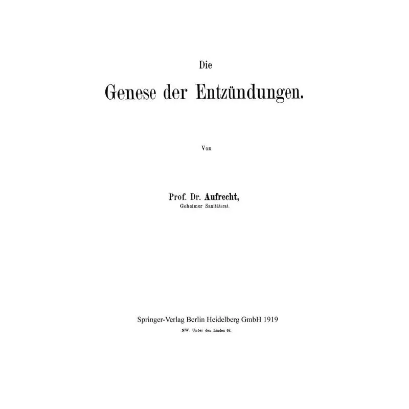 Die Genese Der Entzundungen