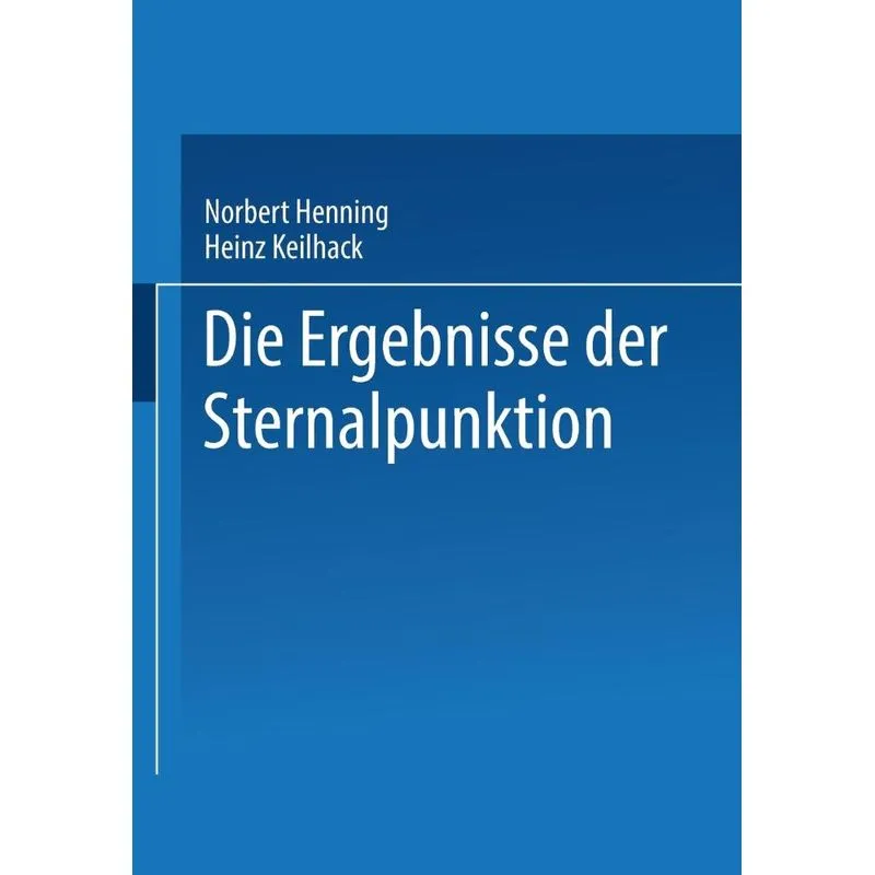 Die Ergebnisse Der Sternalpunktion