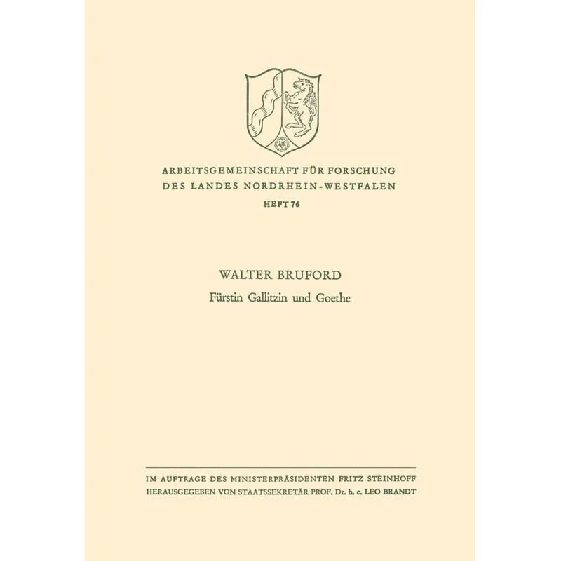 Furstin Gallitzin Und Goethe