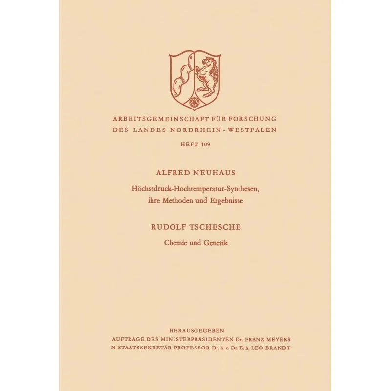 Höchstdruck-Hochtemperatur-Synthesen, ihre Methoden und Erg