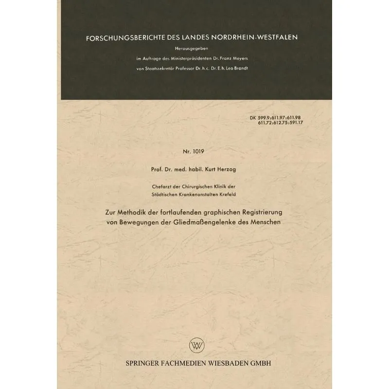 Zur Methodik Der Fortlaufenden Graphischen Registrierung Vo