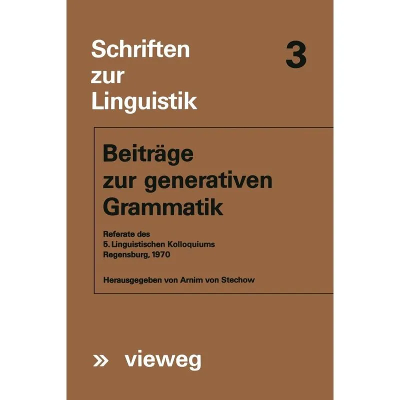 Beiträge zur generativen Grammatik