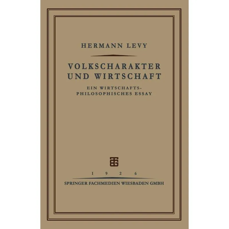 Volkscharakter Und Wirtschaft